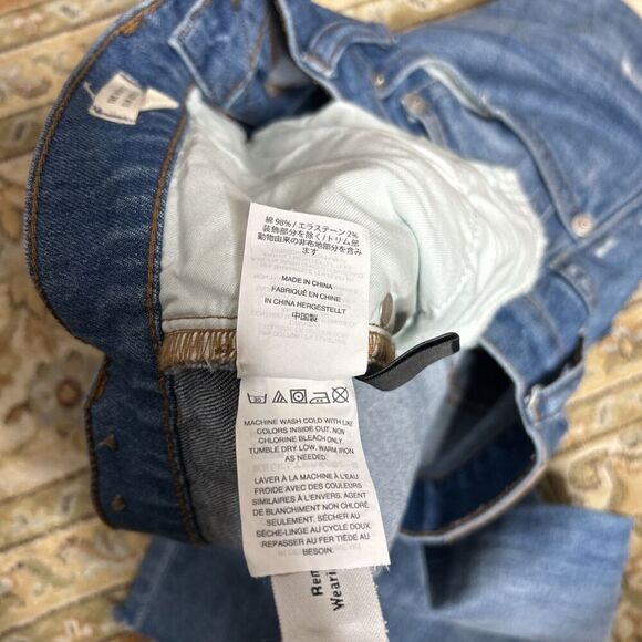 Madewell High Rise Slim Boyjean Jeans Blue Color Distressed Size 26 - Picture 10 of 10